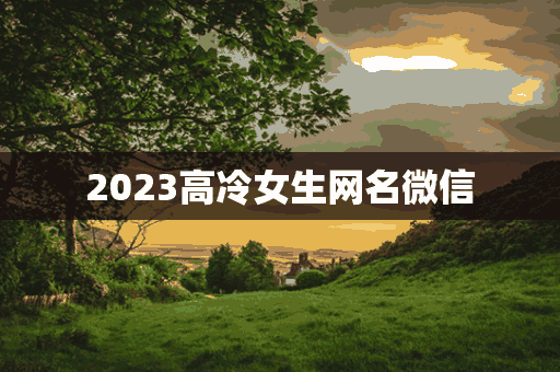 2023高冷女生网名微信(2020年的高冷女生网名)